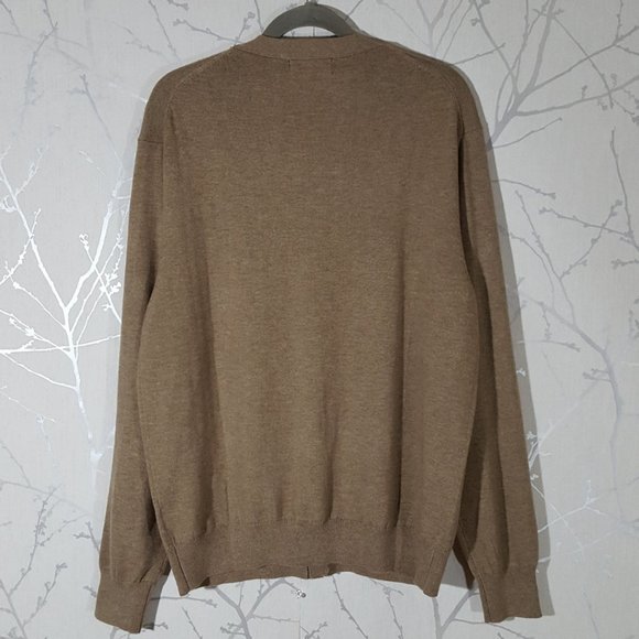 Kallspin Beige Wool Cashmere Blend Button Front Cardigan - Picture 3 of 4